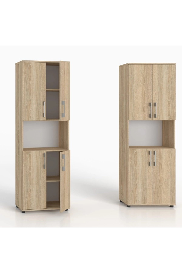 Regał biurowy na ksiażki i segragatoryG 60 4d dąb sonoma